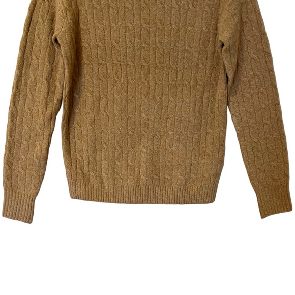 J. Crew Factory Cable Knit Mockneck Sweater Extra Soft Yarn Heather Acorn (XXS) - Picture 9 of 12